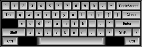 Build-A-Board On screen Keyboard Example Keyboard Panel Layout